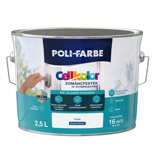 Cellkolor selyemfényű zománcfesték FEHÉR 2,5L
