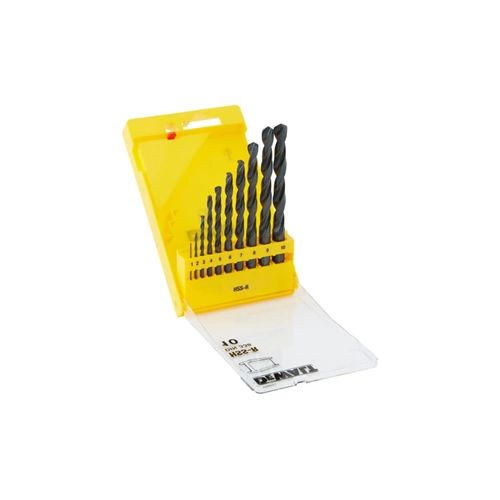 DEWALT Csigafuró készlet 10 részes HSS-R Din 338(1,0-10mm)
