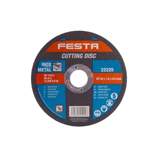 FESTA Vágókorong fémre 125 x1,0x22,2 mm inox