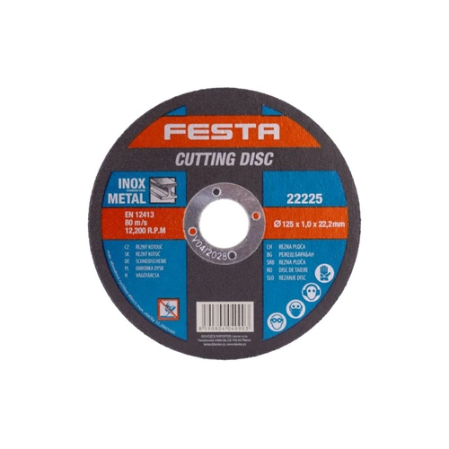 FESTA Vágókorong fémre 125 x1,0x22,2 mm inox
