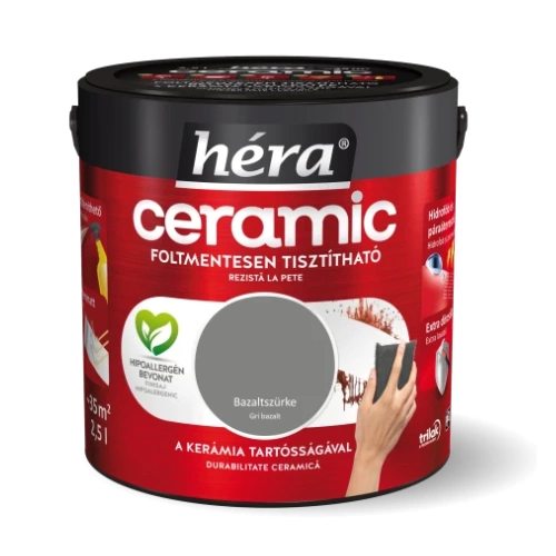 Héra Ceramic beltéri falfesték BAZALT SZÜRKE 2,5L