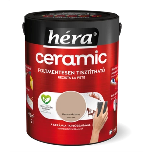 Héra Ceramic beltéri falfesték HAMVAS ŐZBARNA 5L