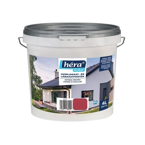 Héra homlokzat- és lábazatfesték VÖRÖS 4L