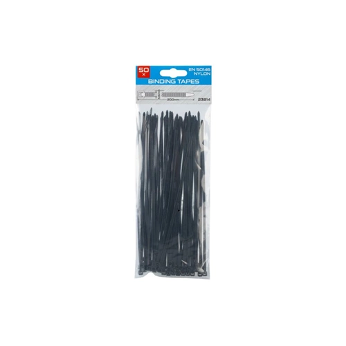Kábelkötegelő 200 x 3,6 mm fekete (50 db)