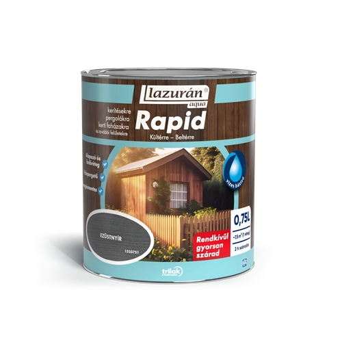 Lazurán Aqua Rapid vékonylazúr EZÜSTNYÍR 750ml
