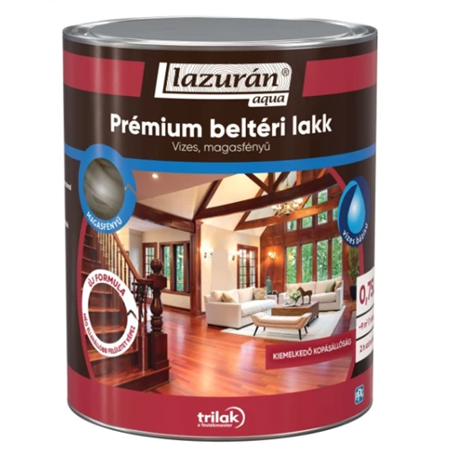Lazurán Aqua magasfényű prémium beltéri lakk 750ml