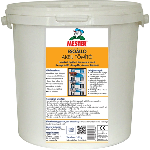 Mester esőálló akril tömítő FEHÉR 10kg
