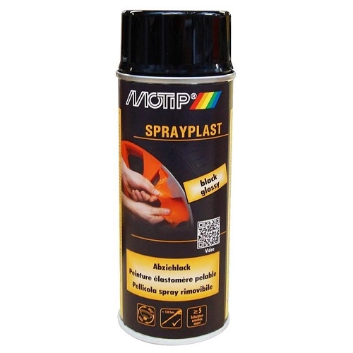 Motip sprayplast lehúzható festék FÉNYES FEKETE 400ml
