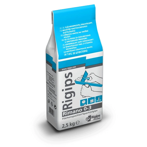 Rigips Rimano 0-3 beltéri glettelőgipsz 2,5kg/zsák