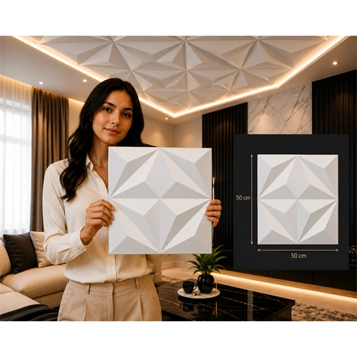 Saarpor 3D álmennyezet STAR FEHÉR