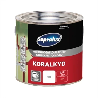 Supralux Koralkyd korrózógátló alapozó fehér 2,5L