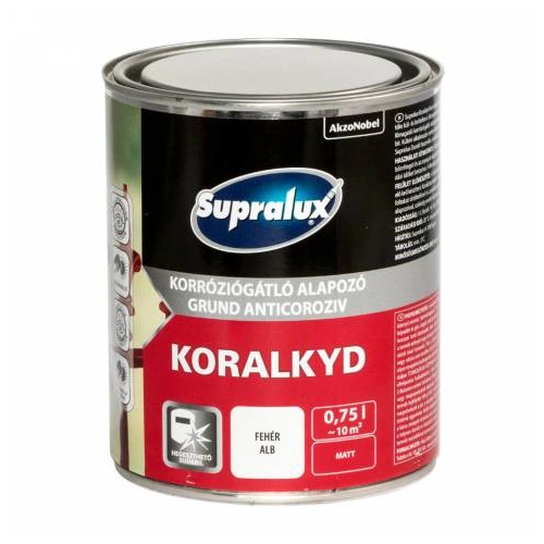 Supralux Koralkyd korrózógátló alapozó fehér 750ml