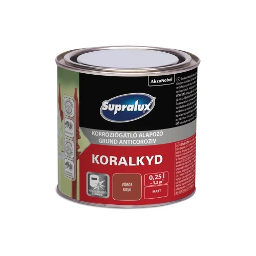 Supralux Koralkyd korrózógátló alapozó vörös 250ml