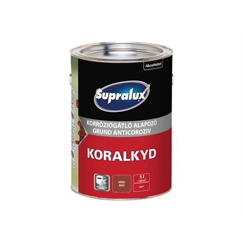 Supralux Koralkyd korrózógátló alapozó vörös 5L