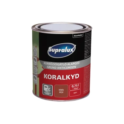 Supralux Koralkyd korróziógátló alapozó vörös 750ml