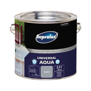 Supralux Universal Aqua selyemfényű zománcfesték SZÜRKE 2,5L