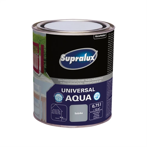 Supralux Universal Aqua selyemfényű zománcfesték SZÜRKE 750ml