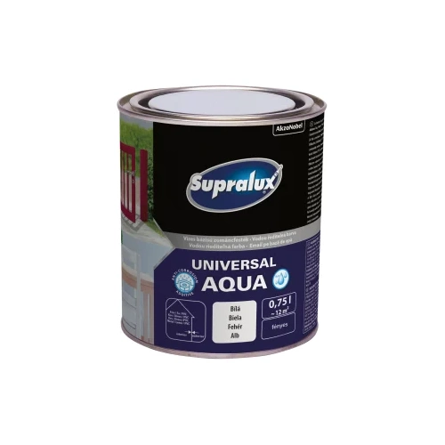 Supralux Universal Aqua zománcfesték FÉNYES FEHÉR 750ml