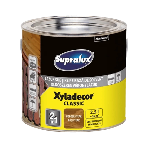 Supralux Xyladecor Classic vékonylazúr VÖRÖSES TEAK 2,5L