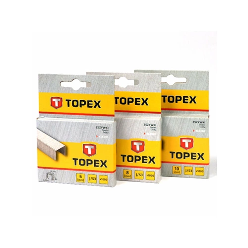 Topex Tűzőkapocs 10mm 1000db/csomag J típus /41E310/