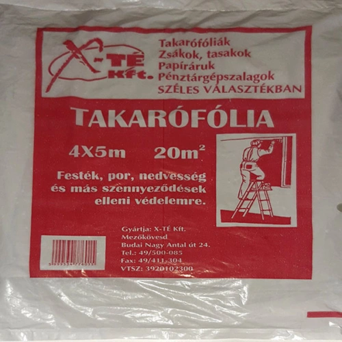 Takarófólia VÉKONY (általános célokra) 4x5m