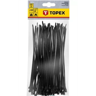 Topex kábelkötegelő FEKETE 100db/cs 3.6X300mm