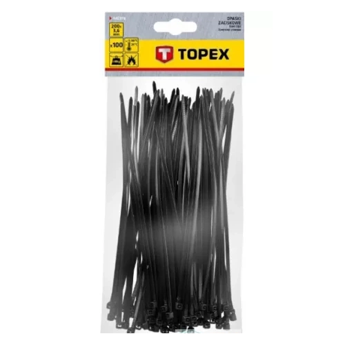 Topex kábelkötegelő FEKETE 100db/cs 3.6X300mm