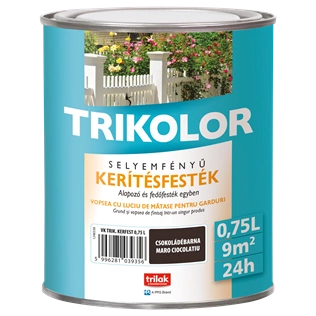 Trikolor selyemfényű kerítésfesték CSOKOLÁDÉBARNA 750ml