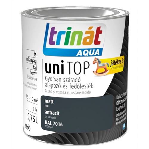 Trinát Aqua Unitop matt alapozó és fedőfesték RAL 7016 ANTRACIT 750ml