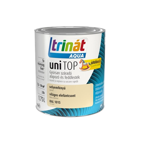 Trinát Aqua Unitop selyemfényű alapozó és fedőfesték RAL 1015 VILÁGOS ELEFÁNTCSONT 750ml