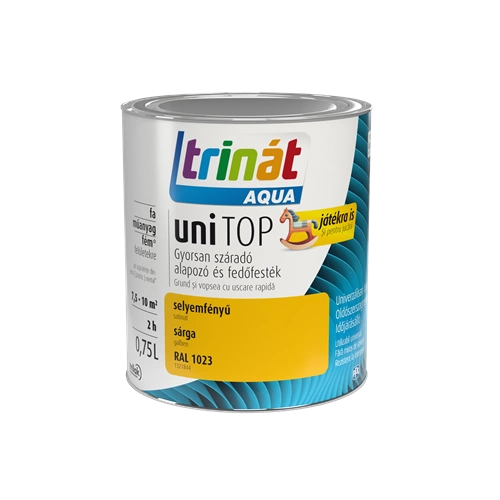 Trinát Aqua Unitop selyemfényű alapozó és fedőfesték RAL 1023 SÁRGA 750ml