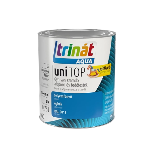 Trinát Aqua Unitop selyemfényű alapozó és fedőfesték RAL 5015 ÉGKÉK 750ml