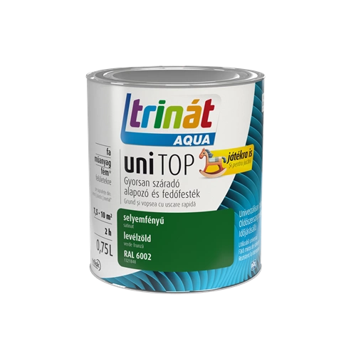 Trinát Aqua Unitop selyemfényű alapozó és fedőfesték RAL 6002 LEVÉLZÖLD 750ml