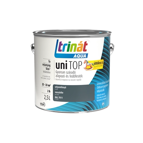Trinát Aqua Unitop selyemfényű alapozó és fedőfesték RAL 7011 VASSZÜRKE 2,5L
