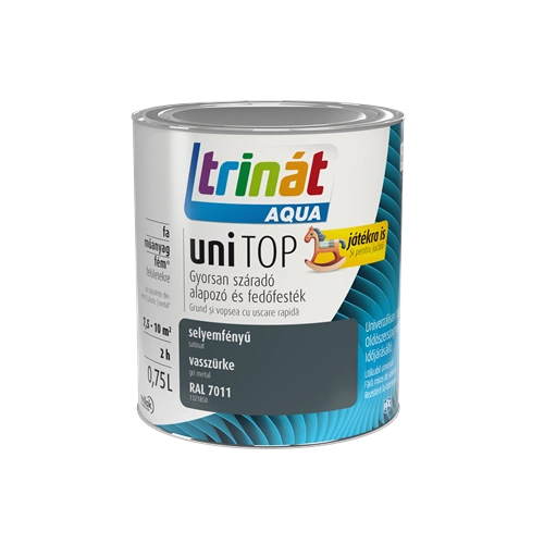 Trinát Aqua Unitop selyemfényű alapozó és fedőfesték RAL 7011 VASSZÜRKE 750ml