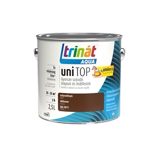 Trinát Aqua Unitop selyemfényű alapozó és fedőfesték RAL 8011 DIÓBARNA 2,5L