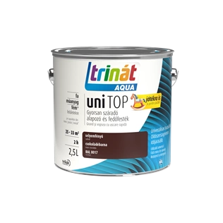 Trinát Aqua Unitop selyemfényű alapozó és fedőfesték RAL 8017 CSOKOLÁDÉBARNA 2,5L