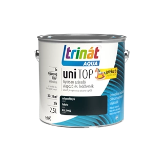 Trinát Aqua Unitop selyemfényű alapozó és fedőfesték RAL 9005 FEKETE 2,5L