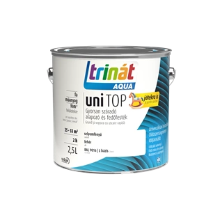 Trinát Aqua Unitop selyemfényű alapozó és fedőfesték RAL 9016 L bázis FEHÉR 2,5L
