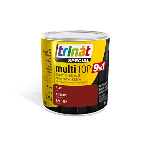 Trinát Multitop 9in1 matt alapozó- és fedőfesték 3009 OXIDVÖRÖS 750ml