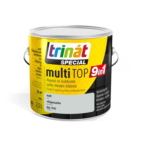 Trinát Multitop 9in1 matt alapozó- és fedőfesték 7035 VILÁGOSSZÜRKE 2,5L