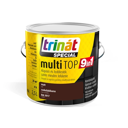 Trinát Multitop 9in1 matt alapozó- és fedőfesték 8017 CSOKOLÁDÉBARNA 2,5L
