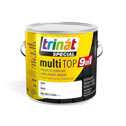 Trinát Multitop 9in1 matt alapozó- és fedőfesték 9003 FEHÉR 2,5L