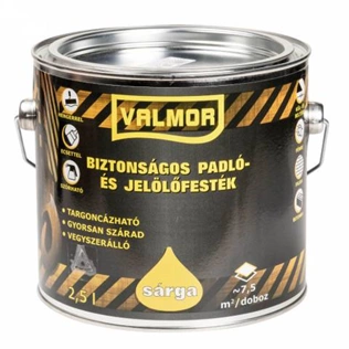 Valmor Biztonságos padló- és jelölőfesték SÁRGA 2,5L