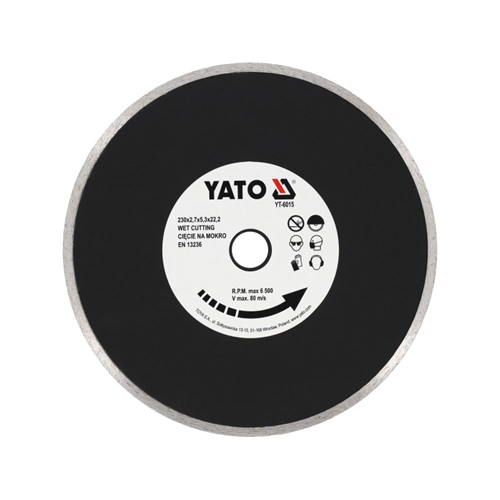YATO Gyémánt vágókorong 230 x 2,7 x 5,3 x 22,2 mm folytonos