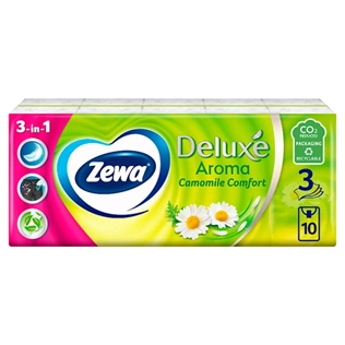 Zewa Deluxe papírzsebkendő 3 rétegű 1x10 db Camomile Comfort
