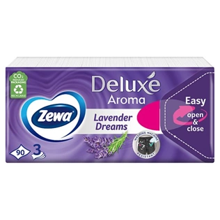Zewa Deluxe papírzsebkendő 3 rétegű 90 db Lavender Dreams