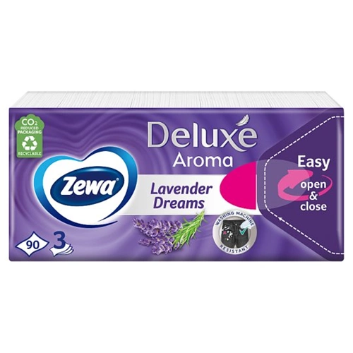 Zewa Deluxe papírzsebkendő 3 rétegű 90 db Lavender Dreams
